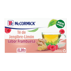 McCormick Té jengibre con limón sabor frambuesa 25 pz