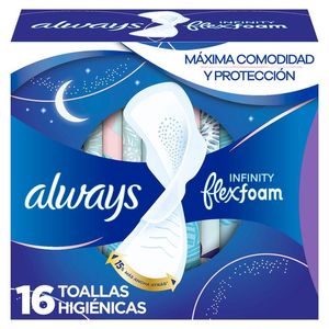 Toallas Femeninas Always Infinity Nocturnas con Alas con 16 pz