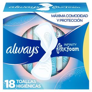 Toallas Femeninas Always Infinity de Día con Alas con 18 pz