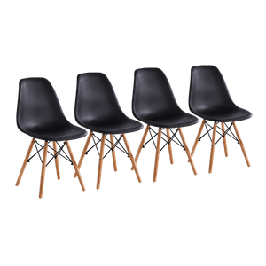 Kerrville Set de 4 Sillas Eames Negras