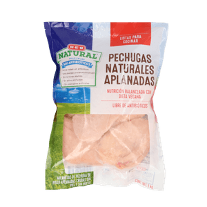 HEB Natural Pechugas de Pollo Naturales Aplanadas IQF 1 kg