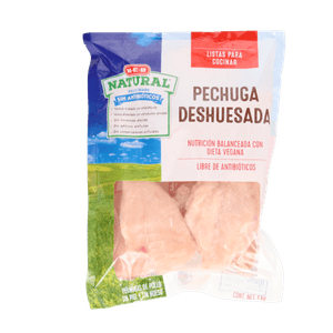 HEB Natural Pechuga de Pollo Deshuesada IQF 1 kg