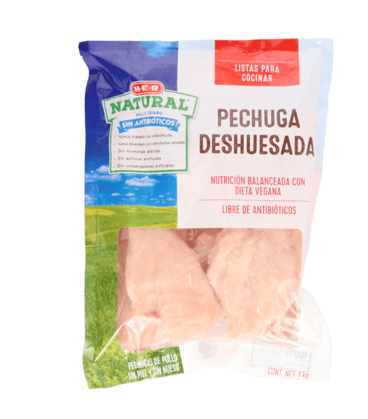 HCF Pechuga de Pollo sin Hueso sin Piel Congelado 1 kg - H-E-B México