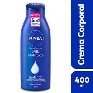 NIVEA Crema corporal humectante milk nutritiva para piel extra seca 400 ml