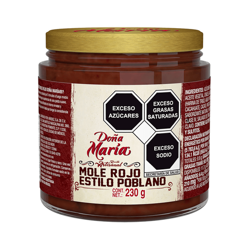 Doña María Mole Rojo Artesanal Estilo Poblano 230 G H E B México 1540