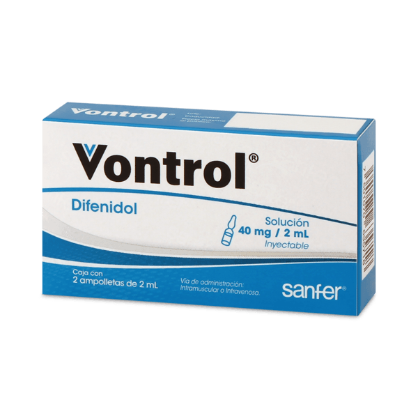 Sanfer Vontrol Sol Iny 40 Mg 2 Ampo 2 Ml Difenidol - H-E-B México