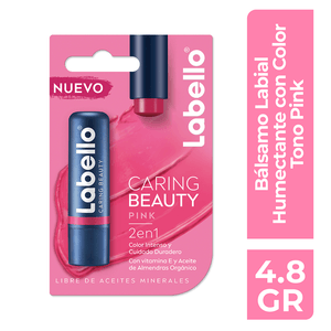 LABELLO Bálsamo Labial Humectante Caring Beauty Pink 4.8 g 1 pz