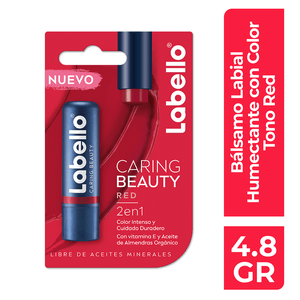 LABELLO Bálsamo Labial Humectante Caring Beauty Red 4.8 g 1 pz