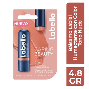 LABELLO Bálsamo Labial Humectante Caring Beauty Nude 4.8 g 1 pz