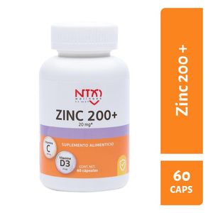 Zinc 200 + Vitaminas C Y D3 60 Caps