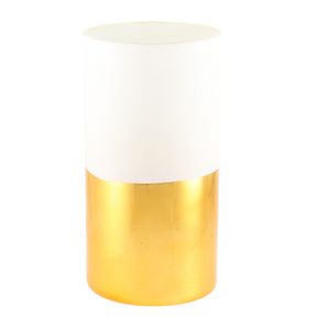 Jarron Cilindro 5x10 White And Gold 1 Pz