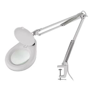 Lámpara LED con lupa (5x) y brazo articulado HER-740 Blanco