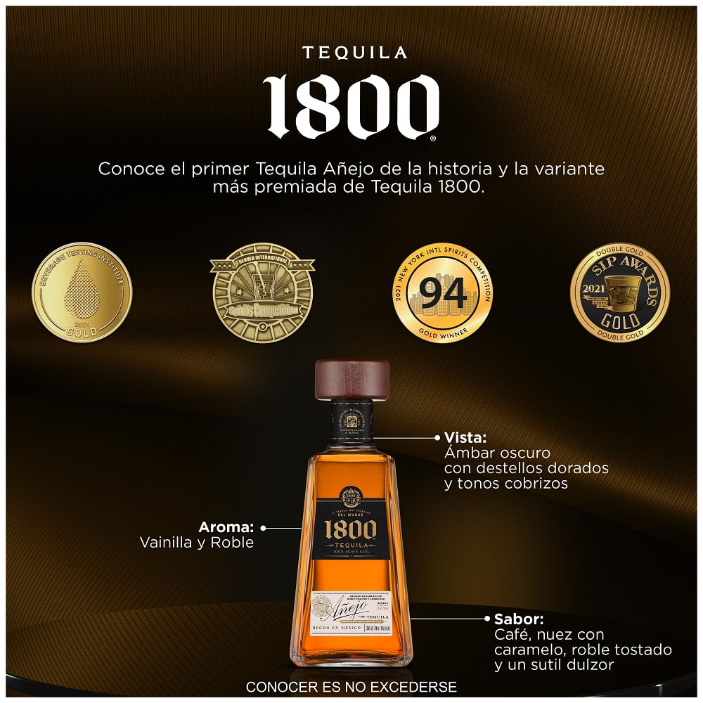Tequila 1800 Añejo Reserva Antigua 700 ml - H-E-B México
