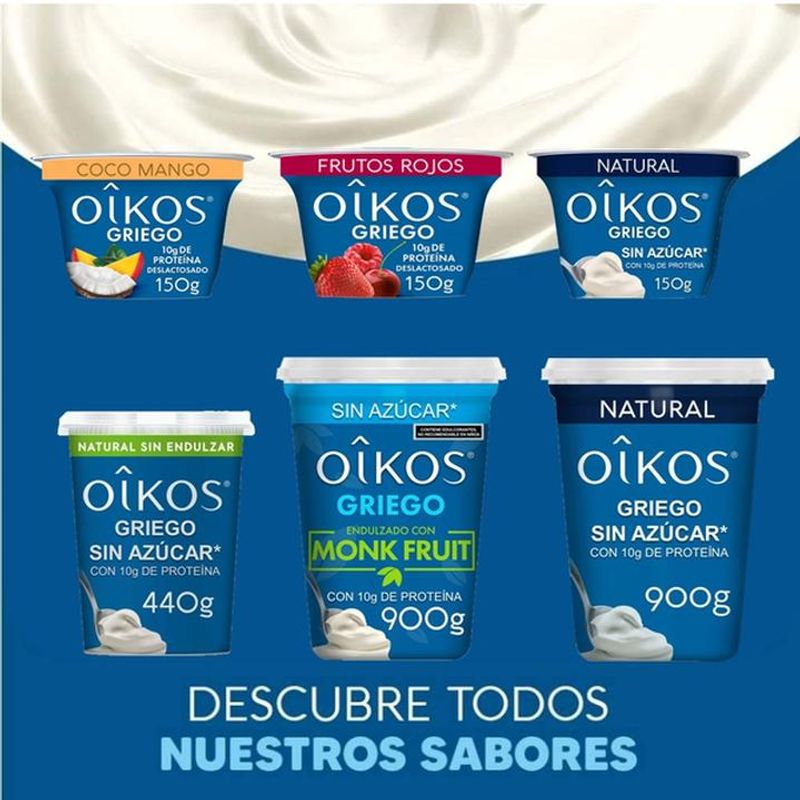 Oikos Yogurt Griego Natural sin Azúcar añadida con 10g de Proteína 440g -  Oikos México