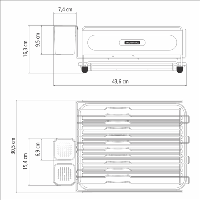 ESCURRIDOR DE PLATOS EN ACERO INOXIDABLE PLURALE