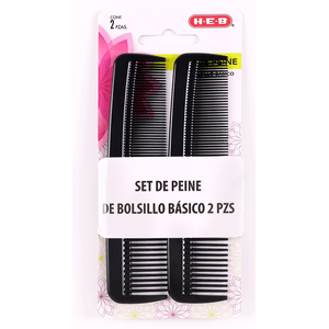 Set de Peine de Bolsillo Básico 2 Pzs 1 Pz