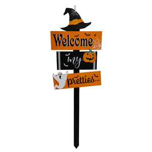 Halloween Decoracion Estaca Madera Witch 1 Mt 1 Pz