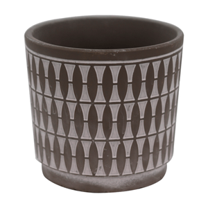 Maceta de Ceramica Rabat Gris Y Blanco 13.3 X 1 1 Pz