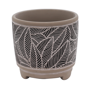 Maceta de Ceramica Tunez Gris Y Negro 13.5 X 1 1 Pz