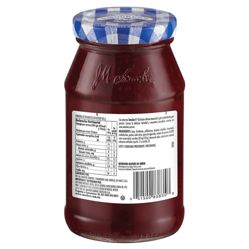 Mermelada de fresa Smuckers sin azúcar 285 g