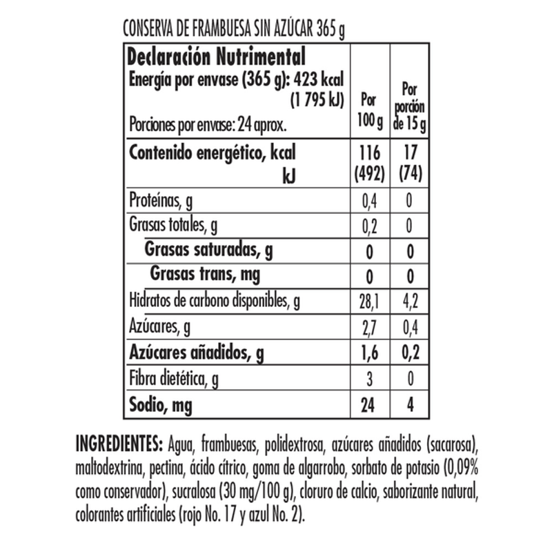 Mermelada Smucker's Frambuesa Sin Azúcar 365g