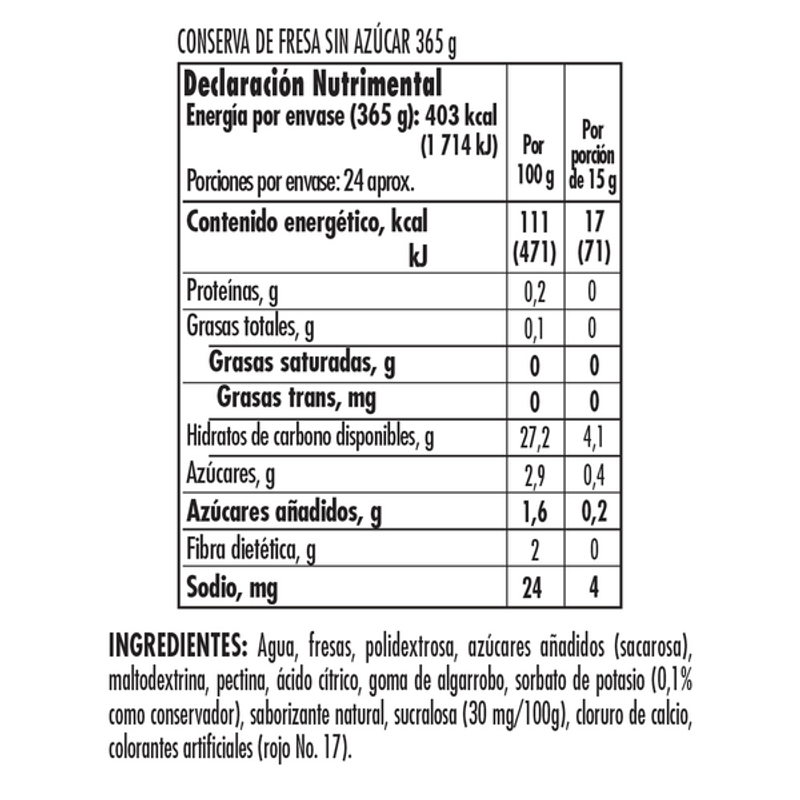 Mermelada de fresa Smuckers sin azúcar 285 g