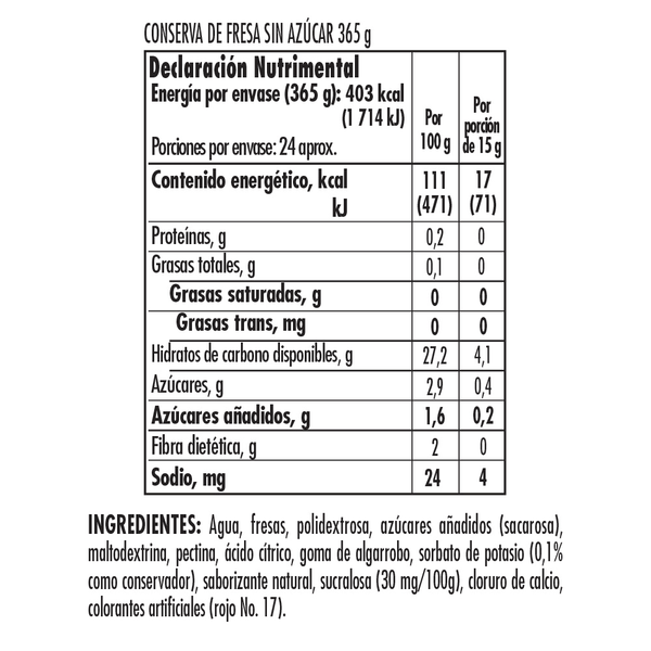 Tasty Diabetics Mermelada de Fresa Sin Azúcar 355 - H-E-B México