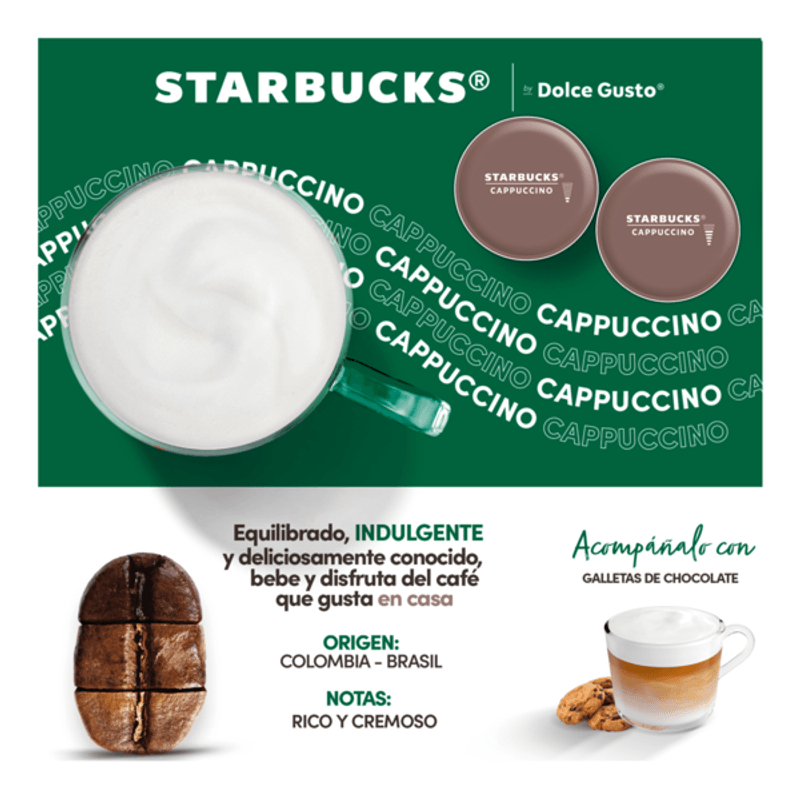 Cappuccino Starbucks 12 Cápsulas by NESCAFÉ® Dolce Gusto® - Comprar Cápsulas