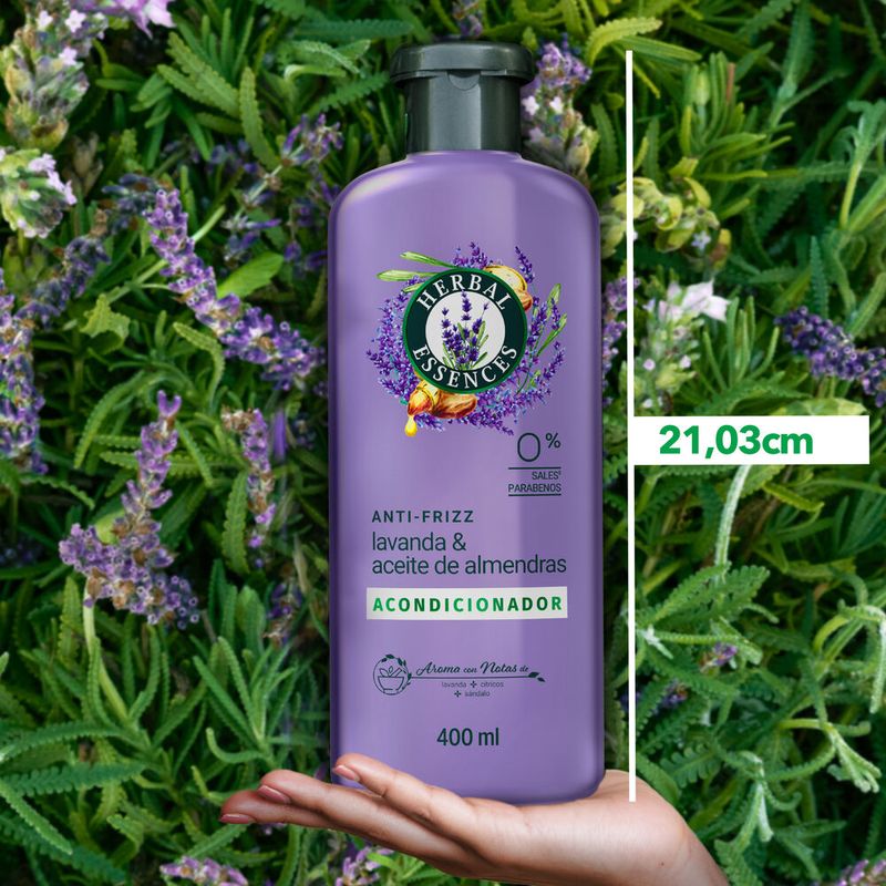 Shampoo Antifrizz de Herbal Essences con Lavanda y Aceite de Almendras