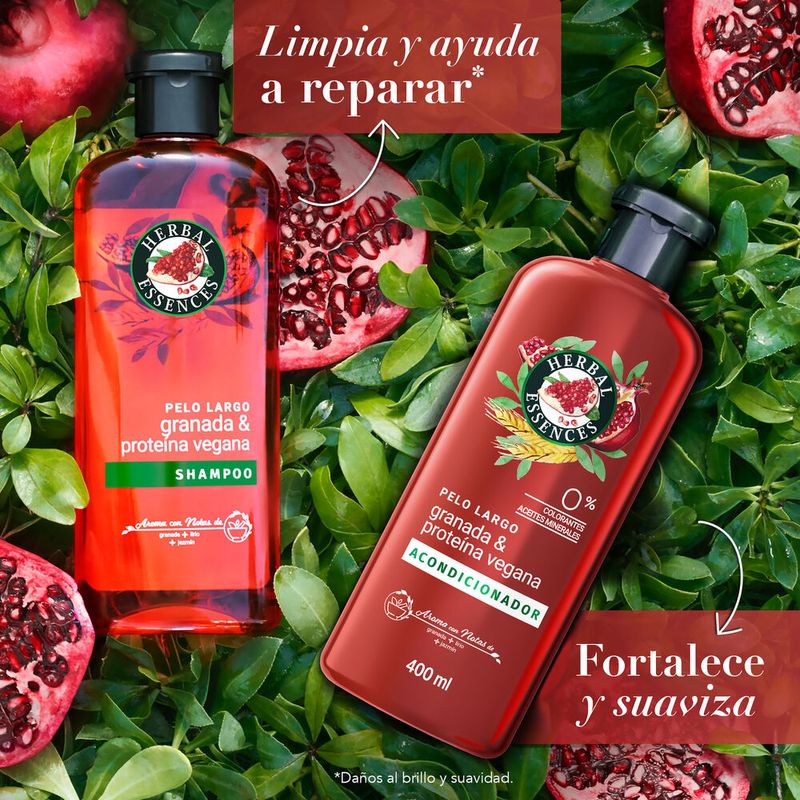 Comprar Shampoo Herbal Essences Pelo Largo Granada & Proteína Vegana 400 ml