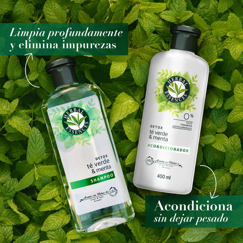 Herbal Essences Shampoo Detox Té Verde Y Menta 400 - Mi Tienda del Ahorro