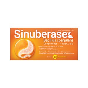 Sinuberase Comprimidos Probioticos Bacillus Coagulans 1 Billón De UFC 48 Tabletas