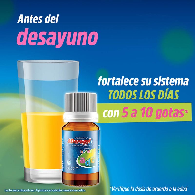 Aderogyl C Infantil Vitaminas A B y C para la Prevención de la Gripe Frasco  con Gotero 30 ml - H-E-B México
