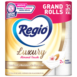 Papel Higiénico Luxury Almond Touch+ 8s 32 Pz