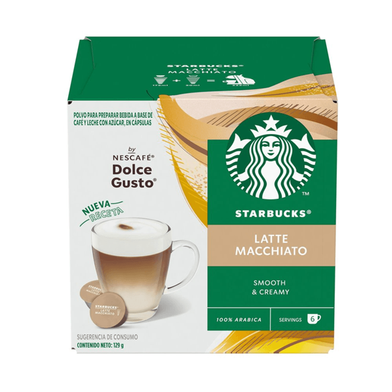 Café en cápsula Starbucks by Nescafé Dolce Gusto Latte Macchiato 12 Cápsulas