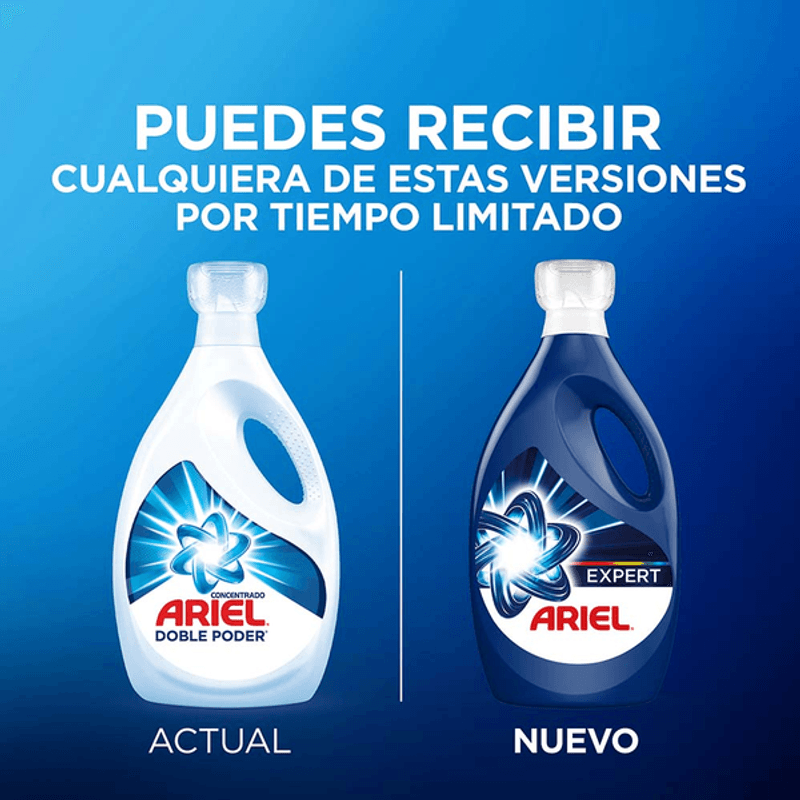 Ariel Expert Detergente Líquido Para Lavar Ropa Blanca y de Color 2,8 L