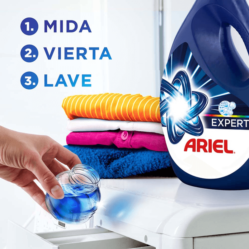 Ariel Expert Detergente Líquido Para Lavar Ropa Blanca y de Color 2,8 L