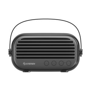 Bocina Bluetooth* retro con radio FM, AUX y reproductor USB/microSD negro BOC-079BTN