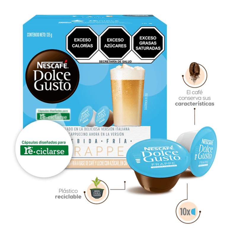 Café en cápsula Nescafé Dolce Gusto Capuchino Frappe 10 Cápsulas 135 g -  H-E-B México