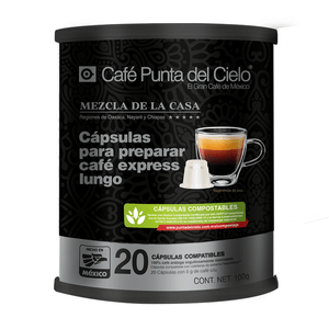 Punta del Cielo Cápsulas Express Mezcla de la Casa con 20 pz, 100 g