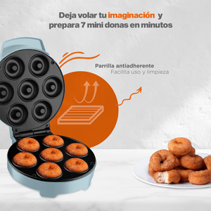 Maquina de Mini Donas Masterchef Azul 7 Porcione 1 Pz