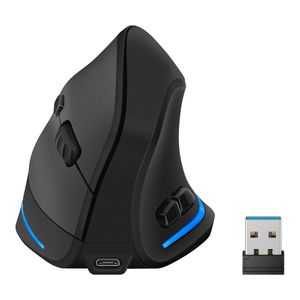 Mouse inalámbrico vertical con batería recargable 1200 / 1600 / 2400 DPI COM-5730