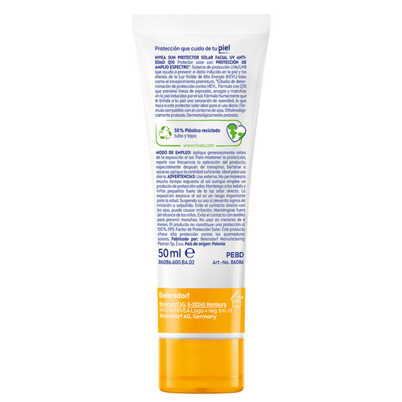 Farmacias del Ahorro  Nivea Sun Protector Solar Facial Antiedad