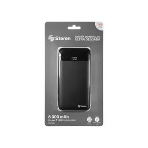 Power Bank de 8,000 mAh con 2 salidas USB y display MOV-1085 NEGRO