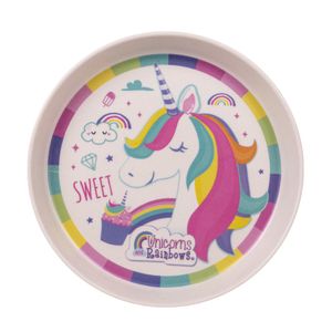 Plato Unicorns And Rainbows Extendido de Fibra 1 pz Plato Unicorns And Rainbows Extendido de Fibra  1 Pz