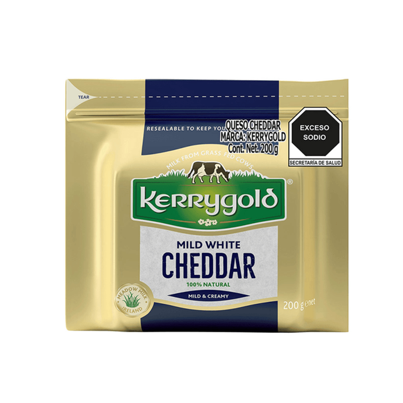 Kerrygold Queso Cheddar Blanco Suave 200 G H E B México 