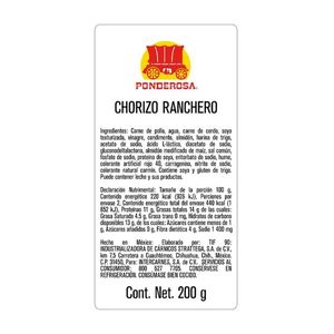 Ponderosa Chorizo Ranchero 200 g