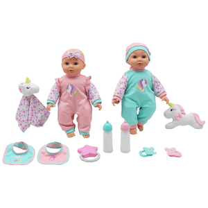 Muñeca Bebes Gemelos con Accesorios 1 Pz