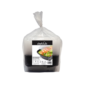 Set 20 Hermeticos 38oz Negro 1.1l 1 Pz