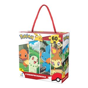 Rompecabezas 4 en 1 Pokémon Caja de Cartón 1 Pz